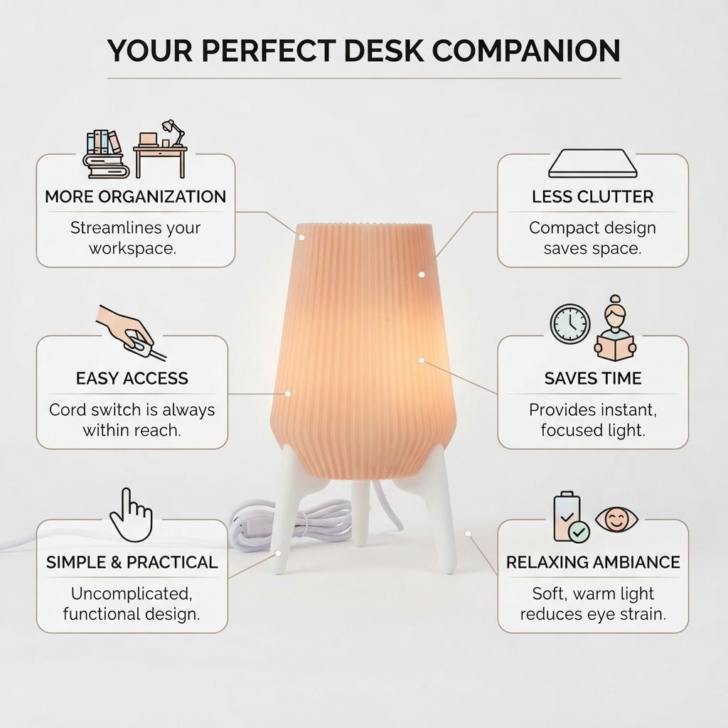 Nordic Pleated Ambient Table Lamp with Wooden Tripod Stand