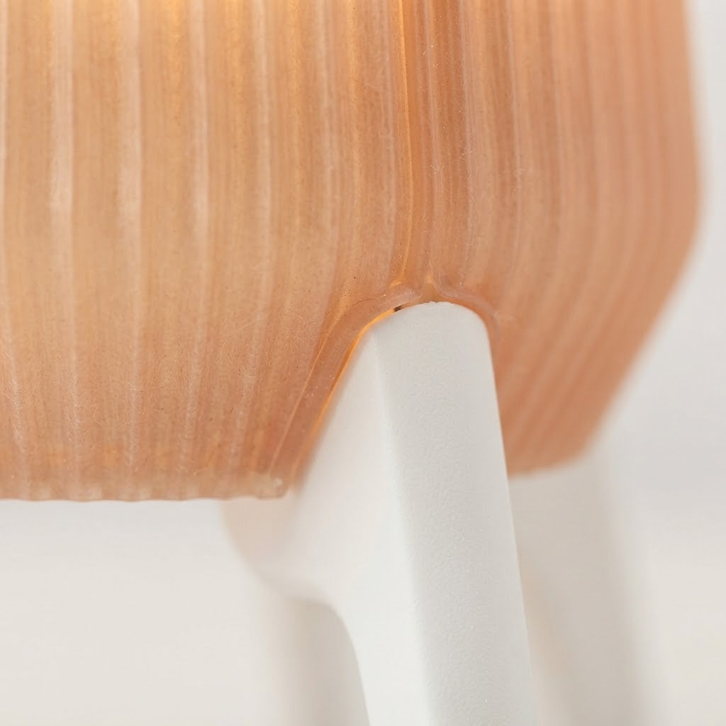 Nordic Pleated Ambient Table Lamp with Wooden Tripod Stand