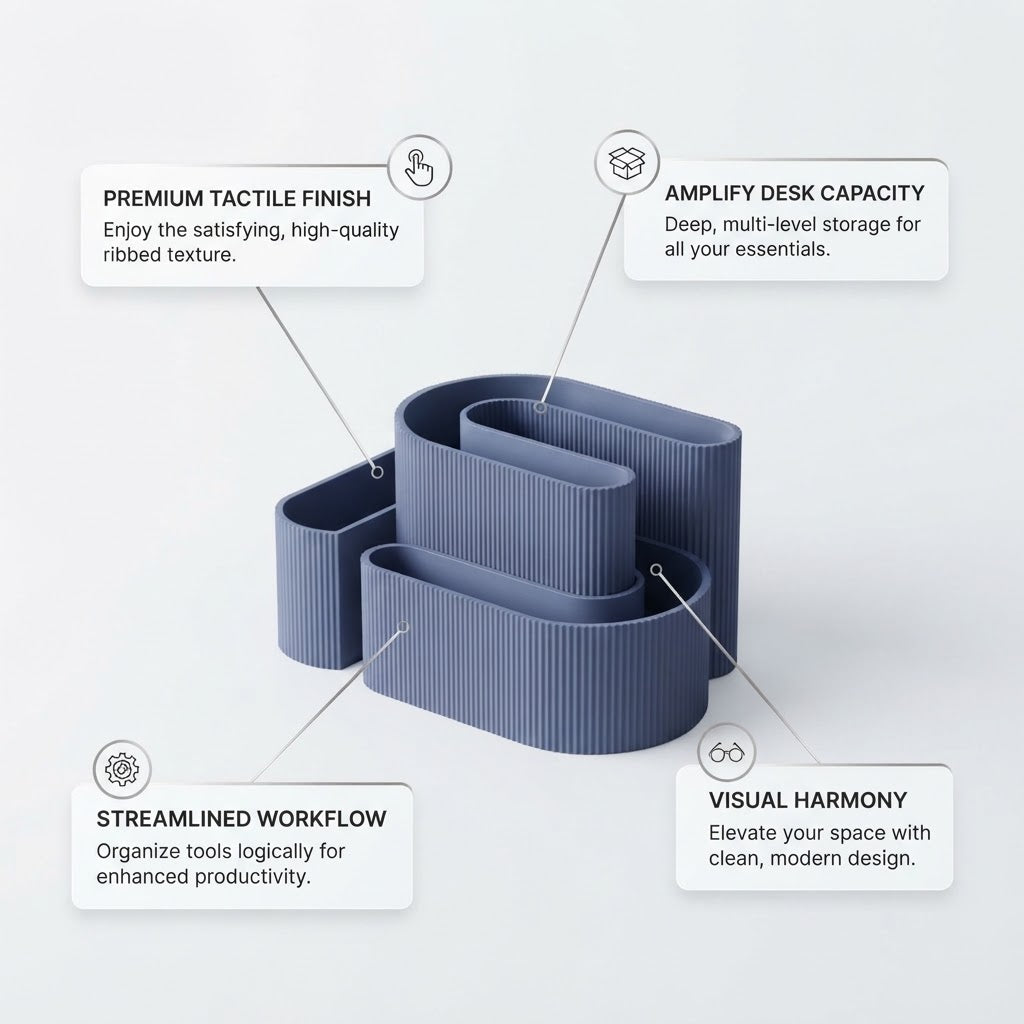 Organisateur de Bureau Multi-Compartiments – Design 3D